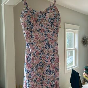 Wallflower Pink and Blue Spaghetti Strap Sundress